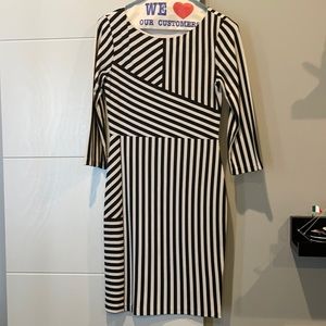 Black and white asymmetrical dress